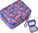 Pillen Organisator Case Travel Medicine Box 7 Dag Vitamine Supplement Compact Dispenser in Zipper Pouch Bag (US Flag)