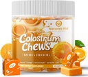 Colostrum Kauwt Supplement met probiotica voor Gut Health, Bloating, Immune Support, Huid, Haargroei en Schoonheid - Oranje smaak (60 Serven)
