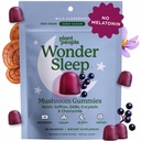 Plant Mensen WonderSleep Mushroom Gummies supplement voor slaap, Geen Melatonine met Reishi Super Paddenstoelen, Wild Vlierbessen smaak, Sugar-Free (60 Tellen)
