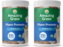 Verbazingwekkend gras Vegan Proteïnepoeder, plantaardige biologische Blend met 25 g eiwit, zuivel, gluten en sojavrij - Romige Vanille (10 porties) (verpakking van 2)