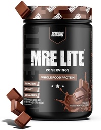 REDCON1 MRE Lite Whole Food Protein Powder, Chocolate - Low Carb & Wehey Free Meal Replacement with Animal Protein Blends - Easy to Digest Supplement Made with MCT Oils (20 Servings)