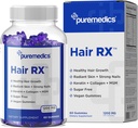 HairRX Biotin 6000mcg Vegan Gummies for Beautiful Hair and Nails - Collagen, Panthonthenic Acid, Iodine, Bamboo, Coconut Oil, Zinc, MSM for Women & Men (1 Month Supply)