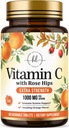 Vitamine C Supplement 1000mg - Extra sterkte met Rose Hips Bioflavonoïden - Suikervrij Vitamine C Kauwbare Pillen, Natuur Vit C voor Immune Ondersteuning & Antioxidant Bescherming - 60 Kauwtabletten