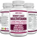Multivitamine voor vrouwen, 37 Multivitaminen met mineralen, Vitaminen A C D E, Biotine, B12, Folaat, Zink, Magnesium, Calcium, Groene Thee voor haar, huid, nagels, energie, Immune & Hormone Support, 60 Capsules