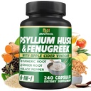 BMVINVOL Psyllium Husk Fiber Supplement met Fenegriek, Apple Cider Vinegar, Kurkuma, Gember, Black Pepper- Digestie Gezondheidsondersteuning - 240 Capsules