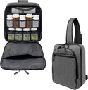 Cross-Body Hands-Free Modular Pill Bottle Organizer, Medicine Bag, Case, Carrier voor Medicijnen, Vitaminen, en Medical Supplies - Heather Gray (Zonder slot)
