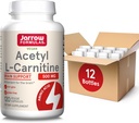 Jarrow Formulas Acetyl L-Carnitine 500 mg, Dietary Supplement, Amino Acid Support for Brain Health and Antioxidants, 120 Veggie Capsules, 120 Day Supply(Pack of 12)