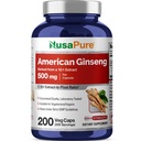 NusaPure American Ginseng 10:1 Extract, 500 mg equivalent aan 5000mg - 200 Veggie Capsules (Vegetarisch, niet-GMO, Veganistisch)