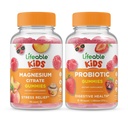 Levensvatbare Magnesium Citrate Kids + Probiotic 2 Miljard CFU Kids, Gummies Bundle - Grote Proeverij, Vitamine Supplement, Glutenvrij, GGO-vrij, Kauwgom
