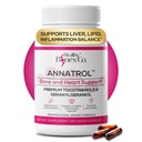 Annatrol Bone & Heart Health Support, Premium Annatto Tocotriënols & Geranylgeranirol (GG) Vitamine E complex, ondersteunt gezonde cholesterol, bloedsuikerbalans, anti-inflammatoire en leverfunctie