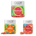 OLLY Metabolisme Gummy Ringen, Apple Cider Vinegar, Vitamine B12, Chroom, Energie en Digestieve Gezondheid, Kauwbare Supplement, Apple Flavor - 30 Tellen en OLLY Hallo Happy Gummy Worms, Mood Balance Support, Vitamine D, Saffraan, Volwassen Kauwbare Supplement, Tropische Zing - 60 Tellen