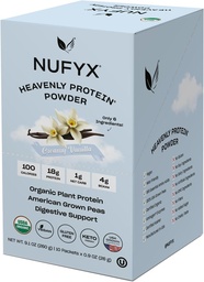 NUFYX® • Heavenly Protein® Powder • Wereldwijd Finest 100% Biologische Amerikaanse geteelde erwten • Veganistisch • Glutenvrij • Low Carb (Creamy Vanilla, Box of 10 Packets)