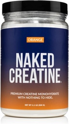 NAKED Pure Micronized Orange Creatine Monohydraat - 36 porties - 500 Gram, 1,1Lb Bulk, Vegan, Non-GMO, Glutenvrij, Sojavrij. Hulp Krachtwinst, Geen additieven