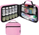 Grote gewatteerde pil Flessen Organisator, Medicine Bag, Case, Carrier voor Medicijnen, Vitaminen, en Medical Supplies - Travel Medicine Organizer en Home Storage Med Bag - Roze (Zonder slot)