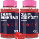 Creatine Monohydraat Gummies voor vrouwen en mannen, Createine met Taurine & B6, Kauwbare Creatina Pre Workout Gummies, Createine voor mannen en vrouwen - 2 flessen