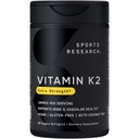 Sportonderzoek Vitamine K2 MK7 180mcg met kokosolie - 60 Veggie Softgels - Vegan Certified, Non-GMO Geverifieerd & Glutenvrij