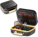 Toplive 7 Compartments Portable Pillen Organizer Travel Medicine Pillen Organisator, Vocht Proof Kleine Pillen Case Pocket Pillenhouder Dagelijkse Pillen Container Box voor Visolie Vitaminen, Zwart