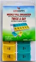 Extra Large Daily Pill Box -Weekly Pill Organizer met 7 dagen AM/PM Twee keer per dag opslag geval met afneembare reis compartimenten voor vitamines, supplementen en geneesmiddelen door Lifehapps