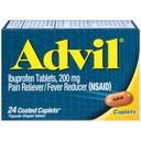 Advil Coated Caplets Pain Reliver and Fever Reducer Ibuprofen 200mg, 24 Tellen