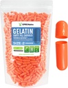 XPRS Nutra Size 2 Empty Capsules - 1000 Count Empty Gelatin Capsules - Pills DIY Capsule Filling - Pure Bovine Pill Gel Caps for Do-It-Yourself Supplements (Orange)