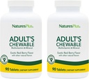 NaturesPlus Adult's Chewable, Exotic Red Berry Smaak - 90 Tablets, Pack of 2 - Multivitamine & Mineral Supplement - Vegetarisch, Glutenvrij - 180 Totaal porties