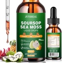7-in-1 Soursop Bitters Liquid, Soursop Oil with Sea Moss & Turmeric & Vitamino for Immune & Digestief & Cell Support, Sugar-Free 