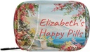Aangepaste pil Box 7 Dag pil Case Bag Olieverf Zee Bloemen Gepersonaliseerde naam Reis pil Organizer Bag met rits draagbare week Case Compacte grootte voor vitamine supplement houder