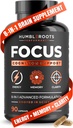 Advanced Focus Supplement Nootropic Brain Supplements for Memory and Focus Lion's Mane, Cafeïne, L-Theanine, en 5 extra natuurlijke ingrediënten om Cognitive Health & Energy te verbeteren (90 capsules)