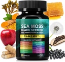 Sea Moss 3000mg Black Seed Oil Capsules 2000mg Ashwagandha Supplementen 1000mg Bladderwrack Turmeric Burdock & Vitamine C & D3 Manuk Honey Dandelion Yellow Dock Chlorofyll ACV