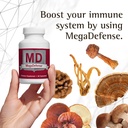 Waiora MegaDefense Mushroom Capsules for Daily Wellness, 6 Mushroom Supplement: Reishi, Turkije staart, Cordyceps, Maitake, Agaricus & Shiitake, Non-GMO (2 Bott / 60 Veggie Cap serv)