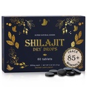 Pure Shilajit Resin Dry Drops - hoge potentie, graad A, 100% zuiver met fulvinezuur & 85+ sporenmineralen voor betere energie Metabolisme & Immuunondersteuning 60 Makkelijk te nemen tabletten voor mannen & vrouwen