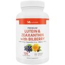 ML Naturals Premium Luteïne & Zeaxanthine met bosbes 120 plantaardige capsules. Lutein 40 mg, Zeaxanthine 5 mg en Bilberry 100 mg. Premium kwaliteit. Gezonde ogen en visie, NSF-gecertificeerd en cGMP-compliant