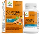 Terry Naturally CuraMed 100 mg Curcumin Complex - Enhanced Absorptie Curcumin Supplement met Kurkuma - Hersenen en Lever Gezondheid Ondersteuning Supplement - Vegan Dieetsupplement - 60 Kauwtabletten