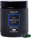WelleCo The Immune Elixir, Immune Support Supplement met Vitamine C, Zink, Vlierbes, Astragalus & Reishi Mushroom, Plant-Based Dagelijks Immunity Booster voor volwassenen, 60 Capsules