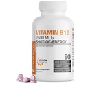 Vitamine B12 2500mcg Shot van energie snel oplossen Kauwbare tabletten - snelle release Cherry Flavored Sublingual B12 Vitamine - Ondersteunt zenuwstelsel, gezonde hersenfunctie Energieproductie 