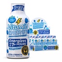 Vitamine Energie Immune+ Extra sterkte Energie Shot Blauw Raspberry 12 Pack, 260mg Natuurlijke Cafeïne, B-Vitaminen, Citicoline, Groene Thee, Immuniteit & Focus Ondersteuning, Zero Sugar, Glutenvrije 1,93 fl oz