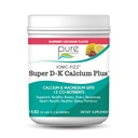 Ionic Fizz Super D-K Calcium Plus door Pure Essence - met extra magnesium, vitamine D3, vitamine K2 voor sterke botten en stress ondersteuning - Raspberry Lemonade - 14.82oz
