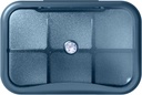 6 Compartiment Reizen pil Organisator, Kleine pil Box voor portemonnee, Pocket Daily Pill Case Portable Medicine Pill Container, Wekelijkse Vitamine houder Organisator (Blauw met Rhinestone)