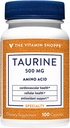 De vitamine Shoppe Taurine 500MG, een vrije vorm Aminozuur, Antioxidant dat Cellulair en Cardiovasculair Gezondheid ondersteunt met vitamine B6, Hersenen en Geheugen Ondersteuning (100 capsules)