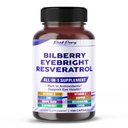 All-in-1 Blauwe bosbes Eyebright Astaxanthine Vlierbes Resveratrol Supplement - Rijk aan antioxidanten en ondersteunt Eye Health - Made in The USA -150 Capsules