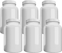 Bedrijf (6 Pack) Witte pil fles met deksel, opslag, plastic pil container, 150cc capaciteit