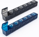 2-Pack Weekly Large Pillen Organisator voor Reizen, 7 Dagen pil Boxen en Organisator, Grote Compartimenten Pillen geval AM PM,14 Dag XL Medicatie Organisator Dispenser voor Visolie, Vitaminehouder Supplement
