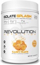 Revolution Nutrition, Isolate Splash, Clear Whey Protein Powder, Juice-Type Protein, Candy Flavour, Collageen, 24g eiwit per scoop, Zero Sugar, 817g, 23 Servers (Candy Peach, 1,8 pond)