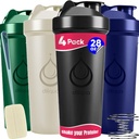 4 PACK, 28 oz Shaker Flessen met krachtige Wire Whisks voor eiwitmixen 