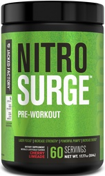 Jacked Factory NITROSURGE Pre workout supplement - eindeloze energie, instant kracht winsten, duidelijke focus, intense pompen - NO Booster en krachtige preworkout energiepoeder - 60 porties, Cherry Limeade