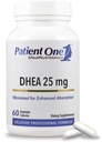 Patiënt One DHEA 25 mg Supplement ter ondersteuning van positieve stemming, energieniveaus, en energene gezondheid* Gemicroniseerd voor verbeterde absorptie 60 capsules