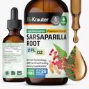 BIO KRAUTER Sarsaparilla Wortel Tinctuur - Herbal Liquid Extract Supplement voor leverondersteuning - Alcohol & Sugar Free Vegan Drops 2 Fl.Oz.