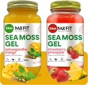 Sea Moss Gel Biologische Raw (Bundel van 2 Jars 24oz) Ashwagandha Mango en Aardbei Ananas Wildsnrafted Gold Sea Moss Gel 