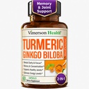 Ginkgo Biloba en Kurkuma Curcumin supplement met zwarte peper & Organic Tumeric 