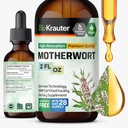 BIO KRAUTER Motherwort Tinctuur - Motherwort Herbal Extract - Liquid Supplement voor vrouwen gezondheid - Promote Kalm - Alcohol & Sugar Free - Vegan Drops 2 Fl.Oz.